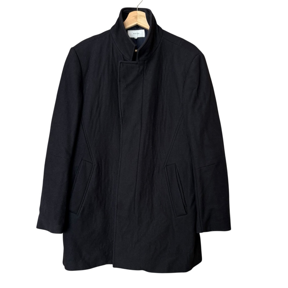 REISS Men’s Wool Blend Blue 4 Button Coat Size Large